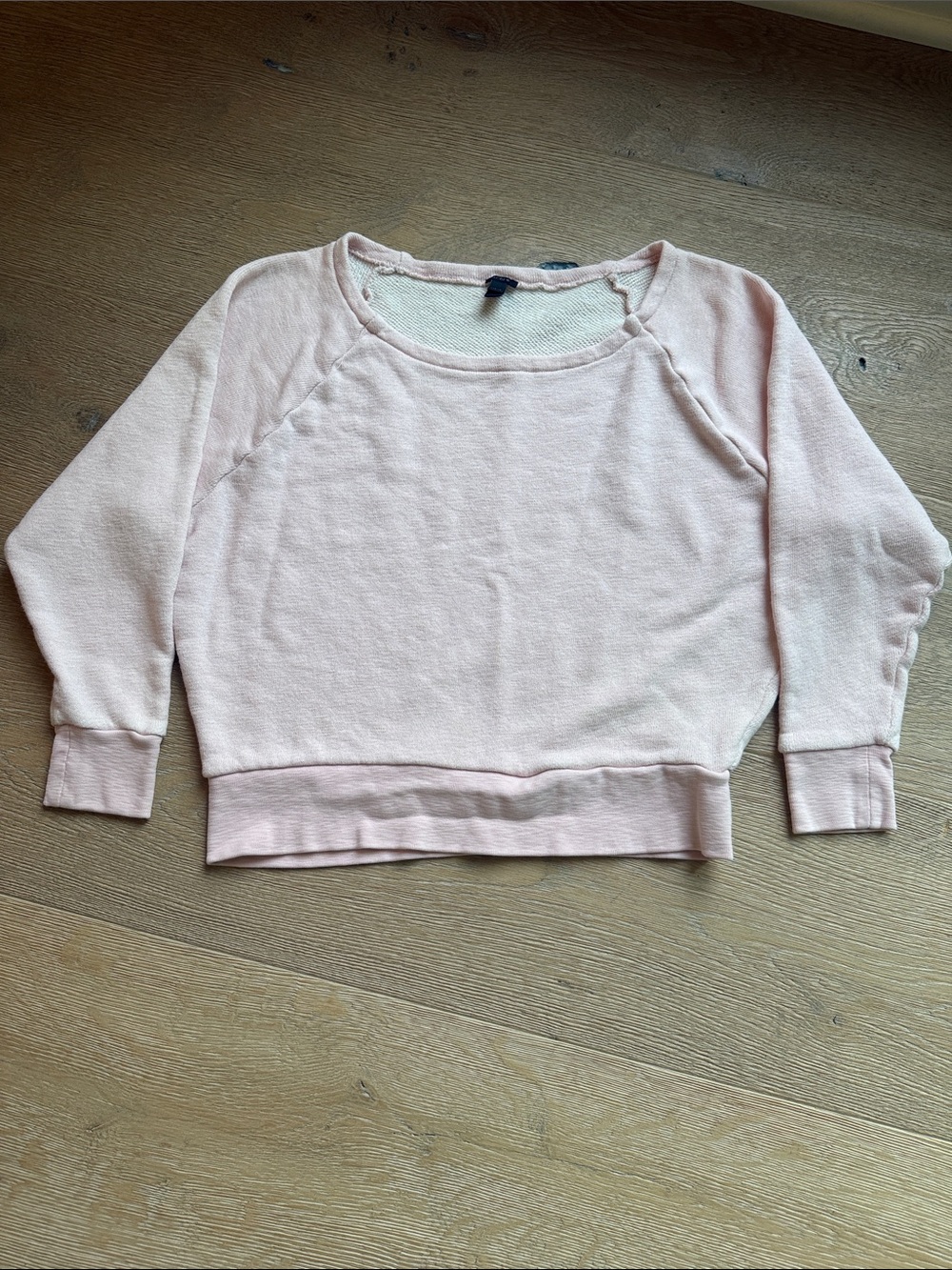 J. Crew Sweatshirt XS Pink Oversized NWOT, Wide Ballet Style Neckline